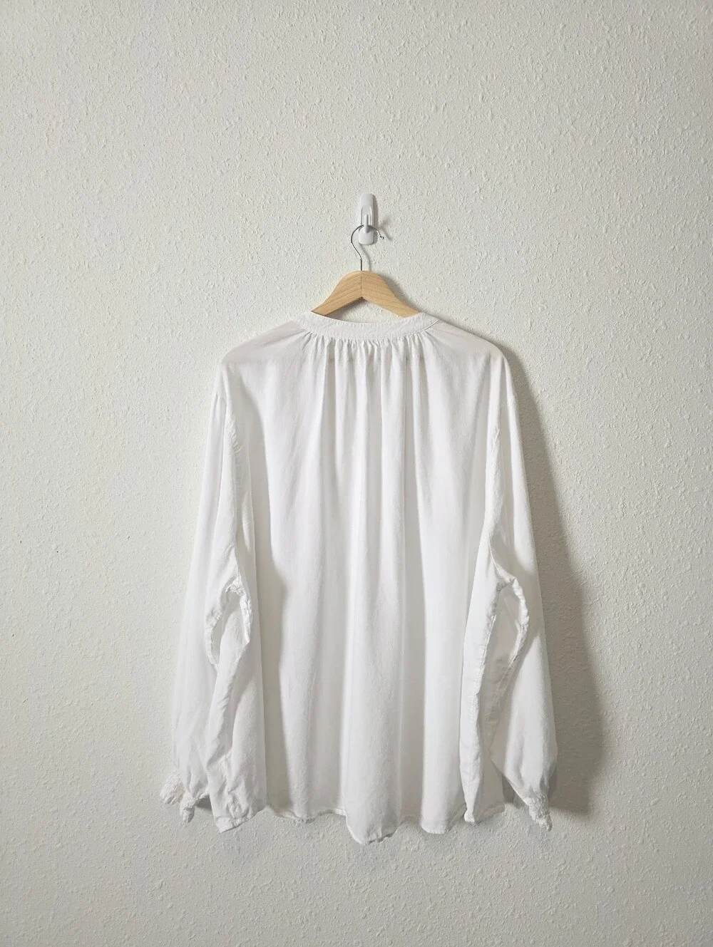 Cloth & Stone White Oversized Puff Sleeve Blouse 3X